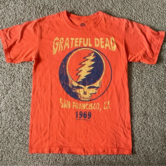 Grateful Dead Other - Grateful Dead San Francisco CA 1969 Short Sleeve T-Shirt Tee Orange Small JBHS